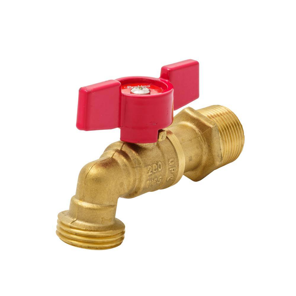 ProLine Series 34 in. Brass MPTSWT x MHT Quarter-Turn Hose Bibb 103-024HN