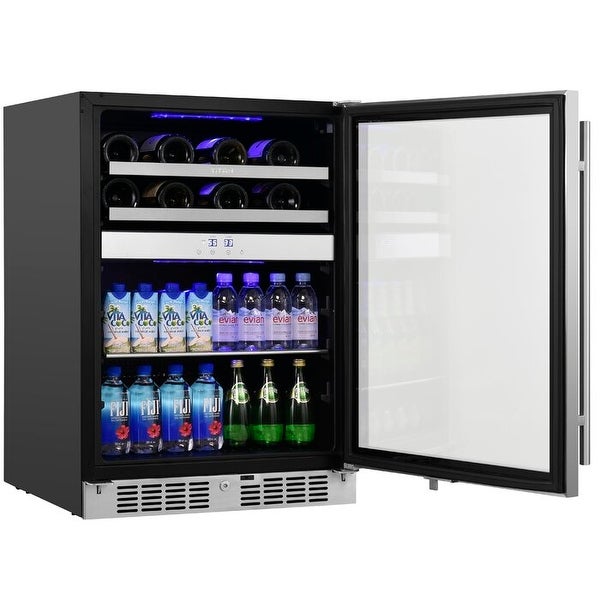 24 in. 16 Bottle and 70 Can Wine and Beverage Cooler