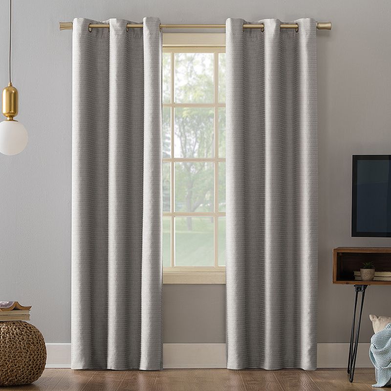 Sun Zero 2-Pack Tanden 100% Blackout Theater Grade Textured Grommet Curtain