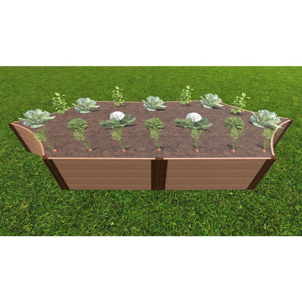 Frame It All 6 ft. x 16 in. x 22 in. Classic Sienna Composite 'Silver Salver Scalloped Raised Garden Bed - 1 in. Profile 800004066