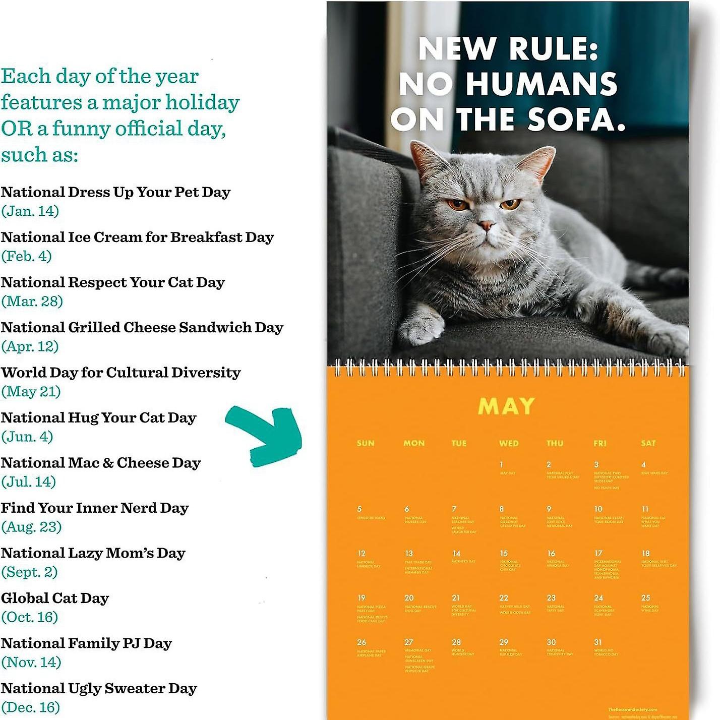 2023 Angry Cat Calendar Funny Cat Wall Calendar-9.5