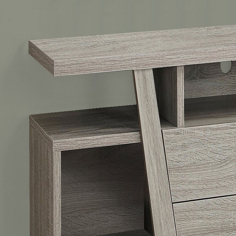 60 Taupe Gray Contemporary TV Stand with Storage Drawers