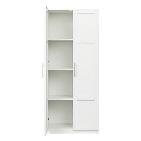 Wooden locker， 2 doors， 3 shelves， wardrobe closet， separate kitchen storage locker - - 38105664