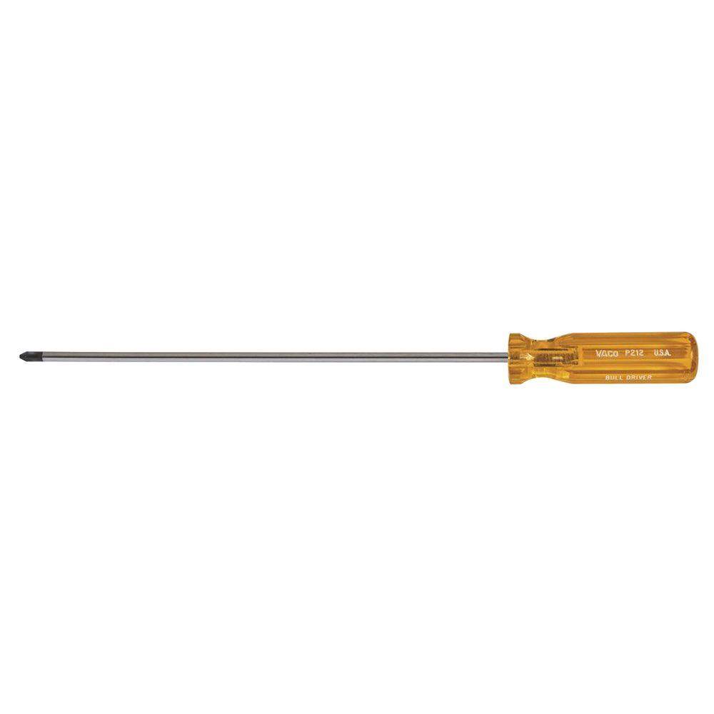 Klein Tools #2 Profilated Phillips Head Screwdriver with 12 in. Round Shank P212