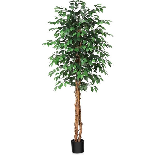 6ft Artificial Ficus Tree with Natural Wood Trunk