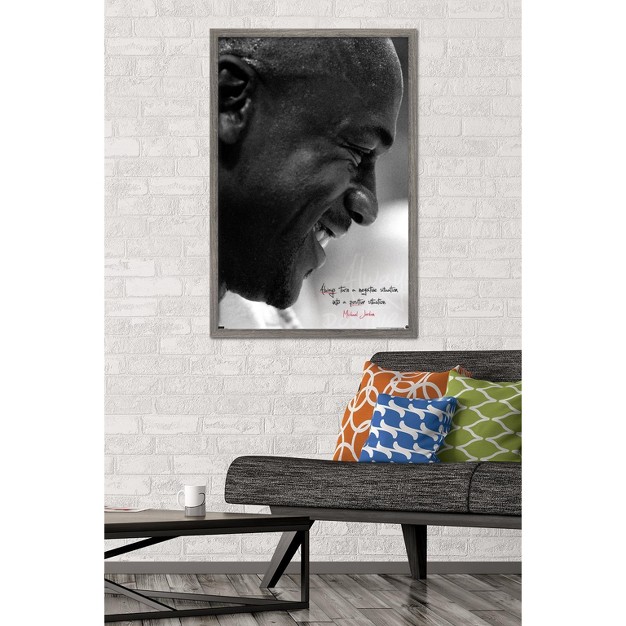 Trends International Michael Jordan Always Positive Framed Wall Poster Prints