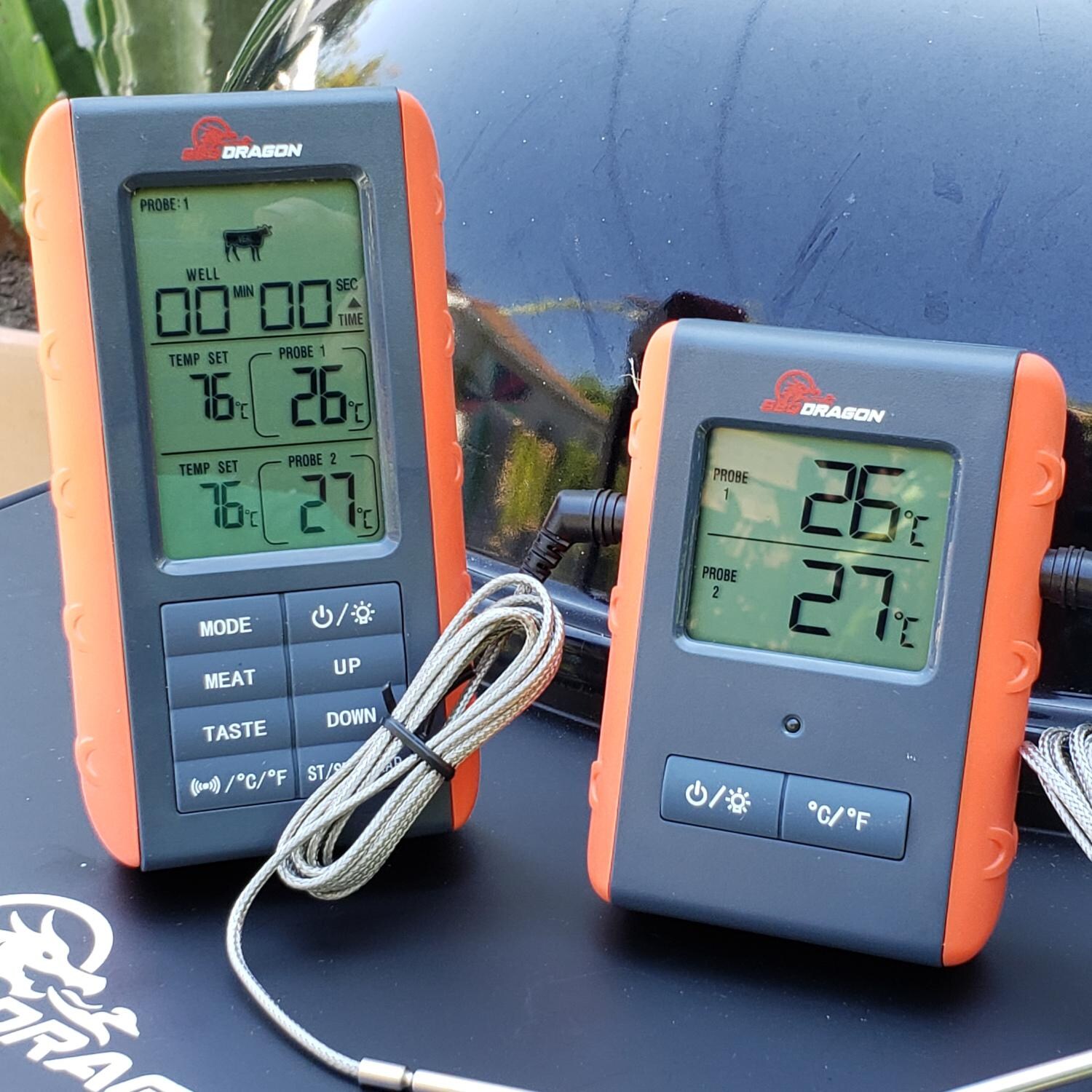 BBQ Dragon Remote Wireless Meat Thermometer w/ 2 Probes