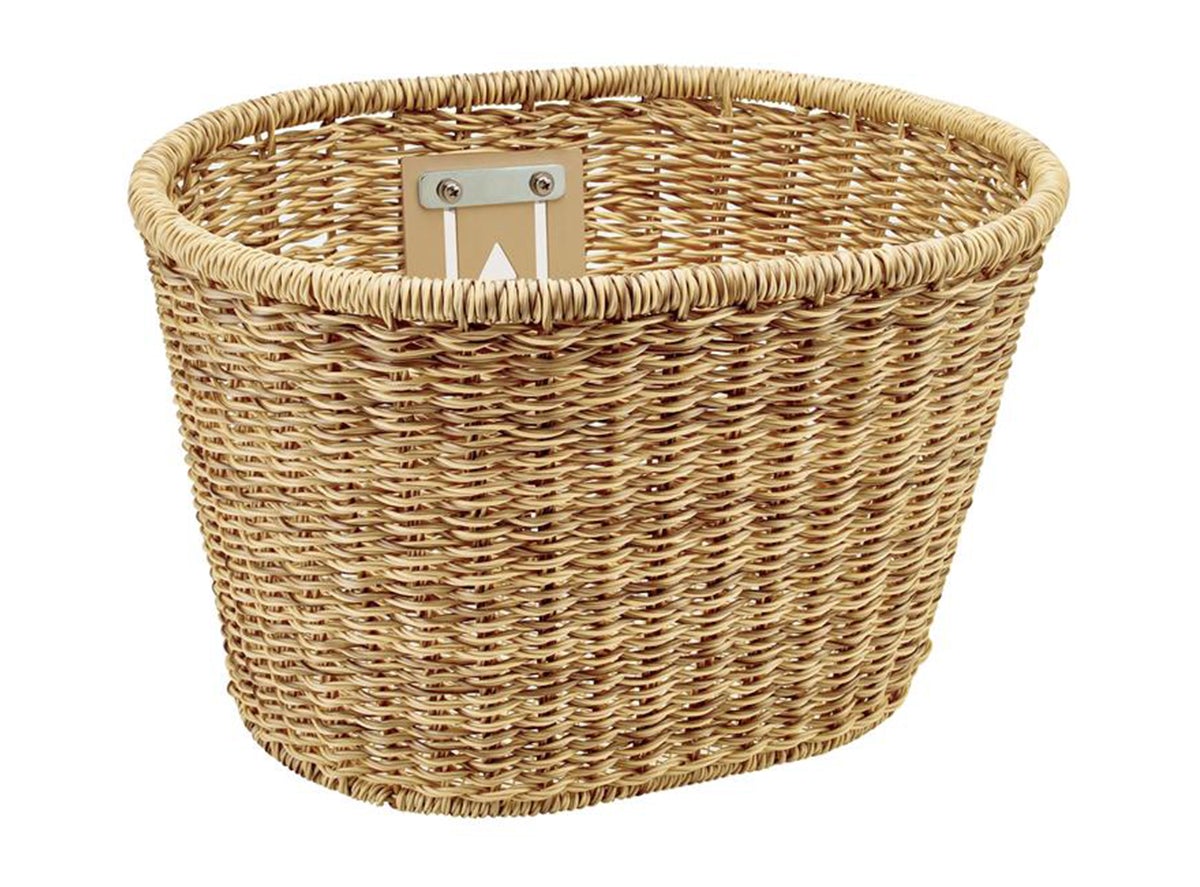 Electra Plastic Woven Basket - Light Brown