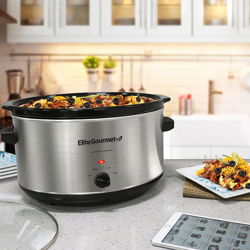 Elite Gourmet 8.5-qt. Stainless Steel Slow Cooker