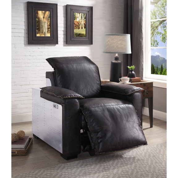 ACME Nernoss Power Motion Recliner  Dark Grain Bro...