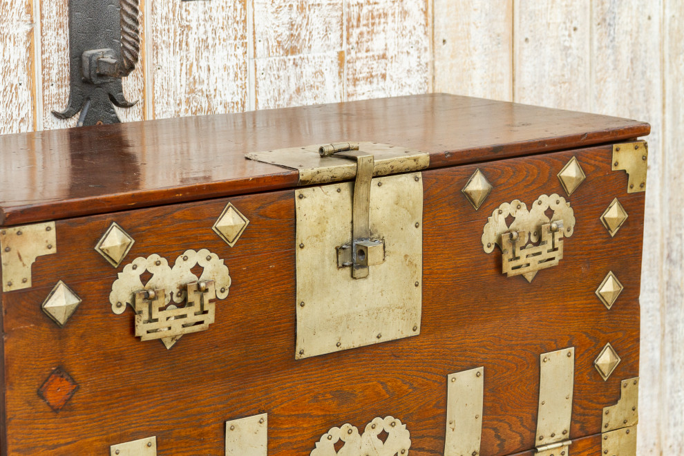 Antique Metal Fitted Korean Wedding Chest   Asian   Accent Chests And Cabinets   by De cor  Houzz