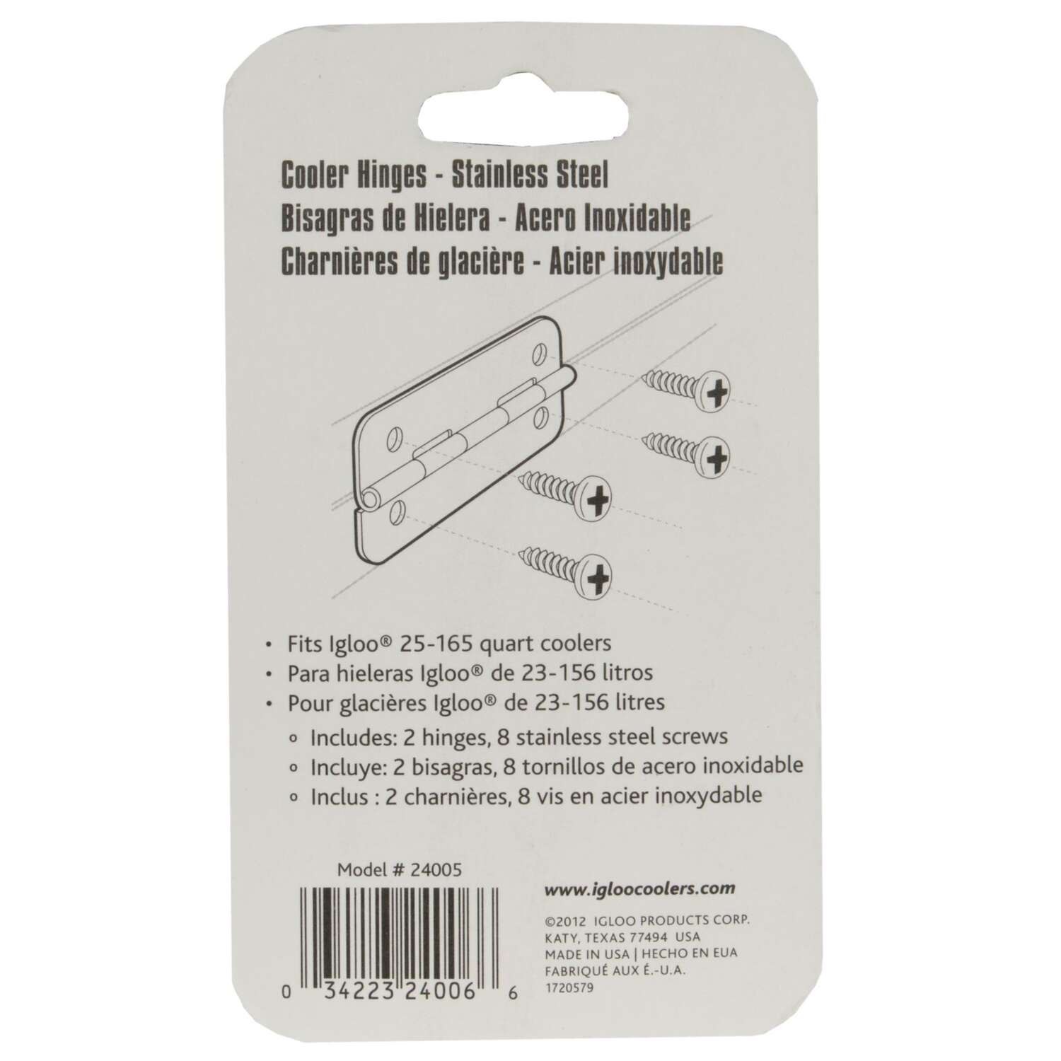 Igloo Cooler Hinges Silver 2 pk