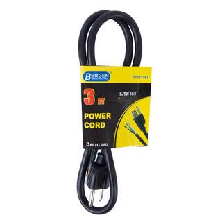 Bergen Industries 3 ft. 163 SJTW 3-Wire AppliancePower Tool Cord Black PS313163