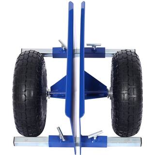 Tidoin 10 in. Blue Lumber Transfer Panel Handbarrow Dolly with Pneumatic Wheels and 600 lb. Load Capacity GH-YDW4-169