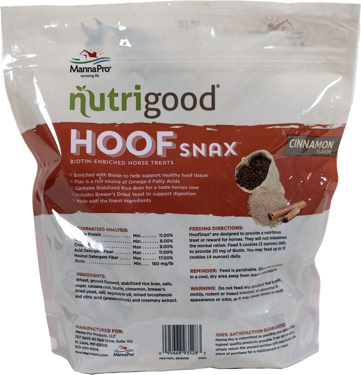 Manna Pro HoofSnax Biotin Enriched Horse Treats， 3-lb bag