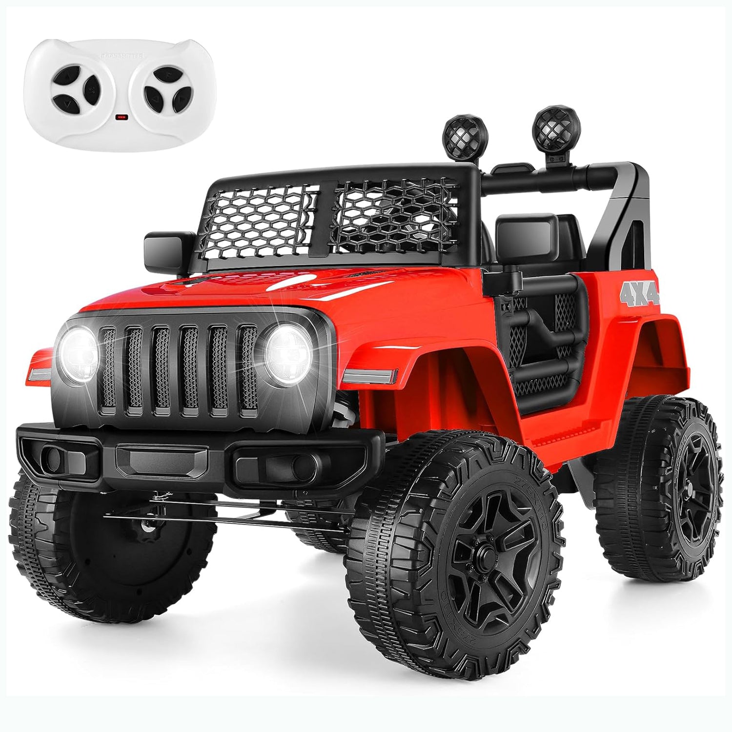 12V Kids Power Ride on Truck Car with Remote Control, Bluetooth Music, LED Lights, Spring Suspension