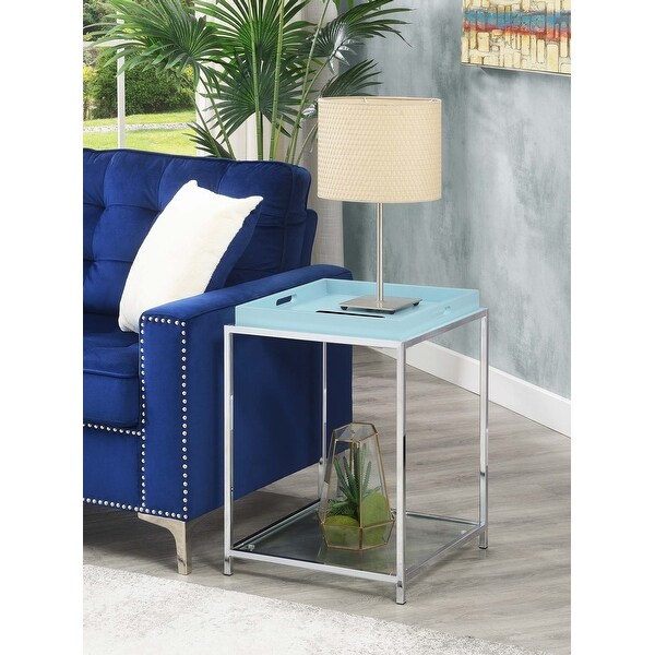 Silver Orchid Makay Vintage Glam End Table with Removable Tray