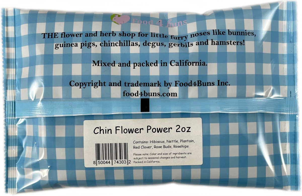 Food4Buns Chin Flower Power Small Pet Treats， 2-oz bag