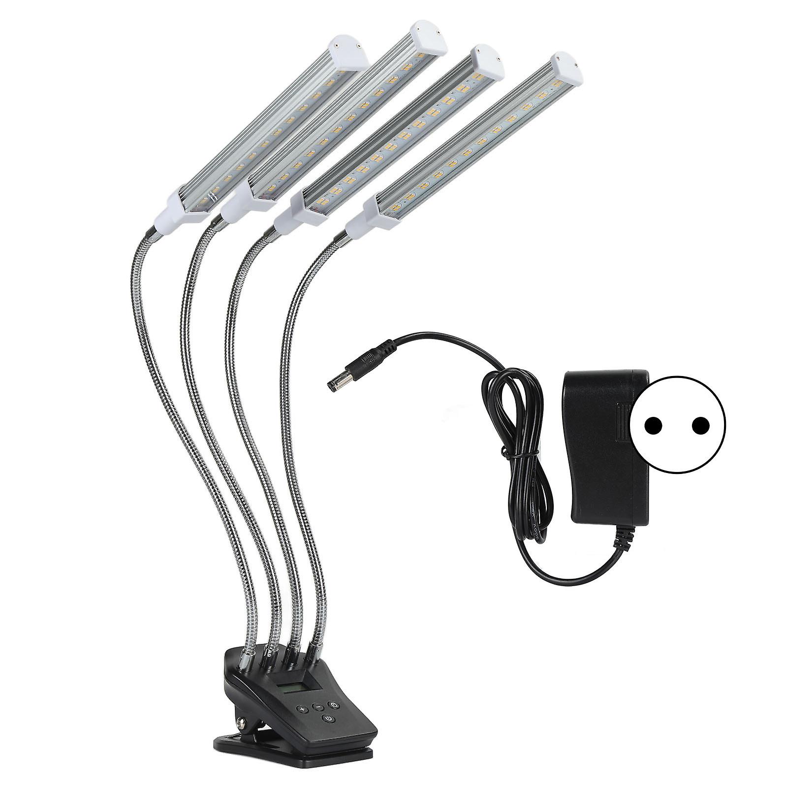 96w Led Grow Lamp Lcd Display 4 Head 360 Adjustable Silver Plant Grow Light For Greenhouse 100240veu Plug