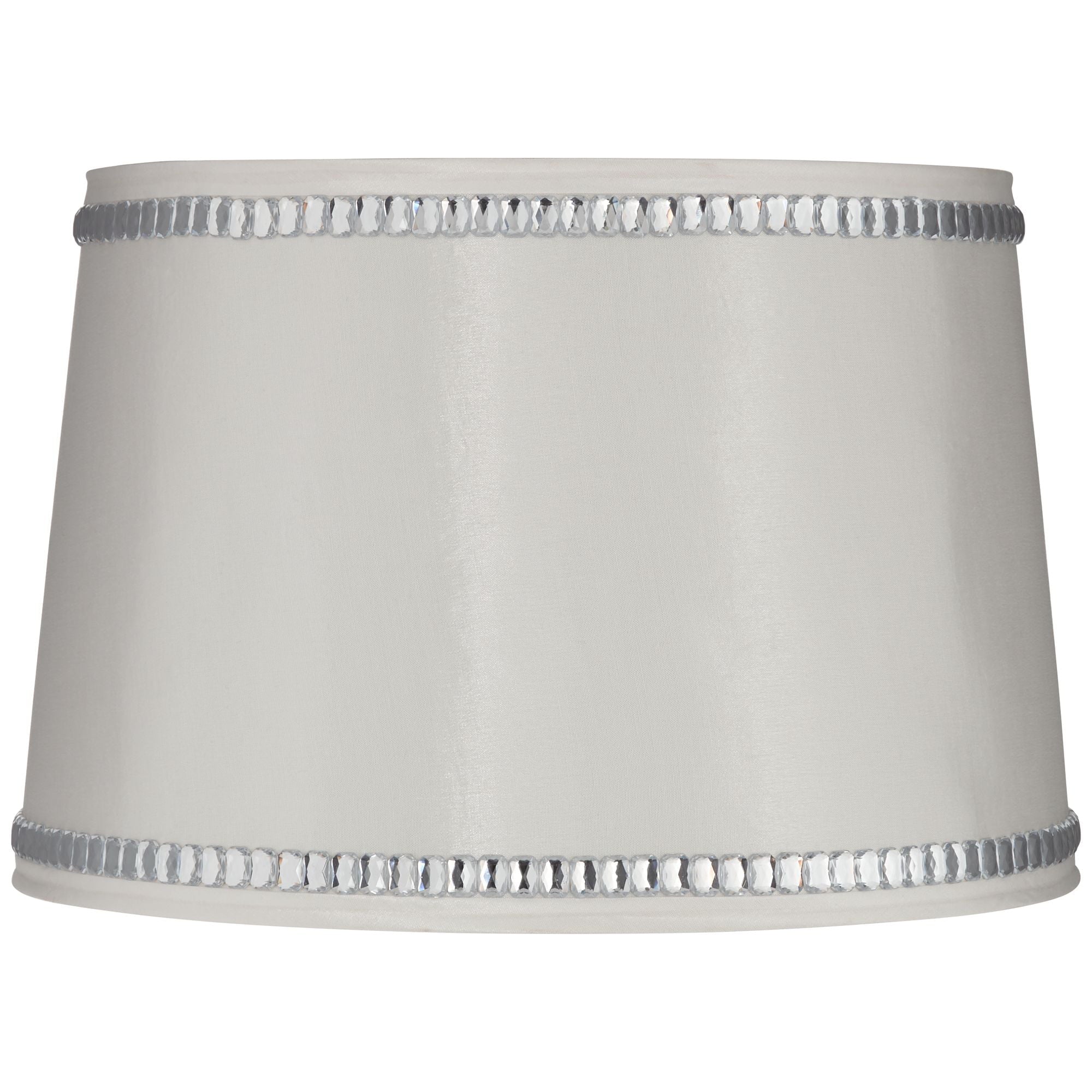 Springcrest White Medium Drum Lamp Shade with Crystal Trim 13