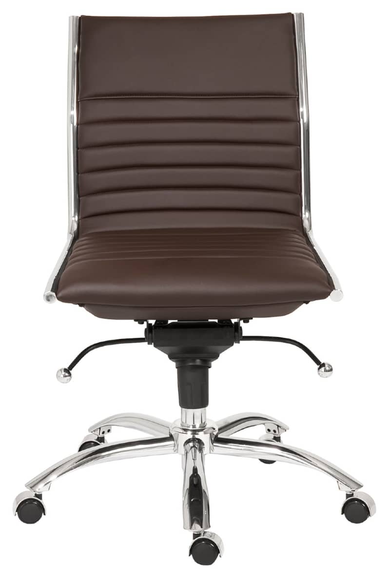 Euro Style Brown Dirk Low Back Without Armrests Office Chair