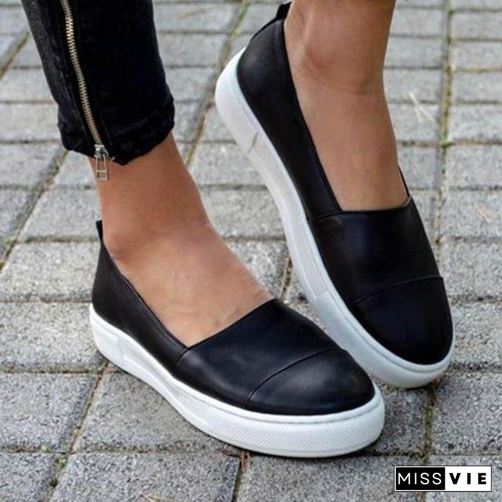 Women Flat Slip on Shoes Loafers Mocassin Platform Shoes