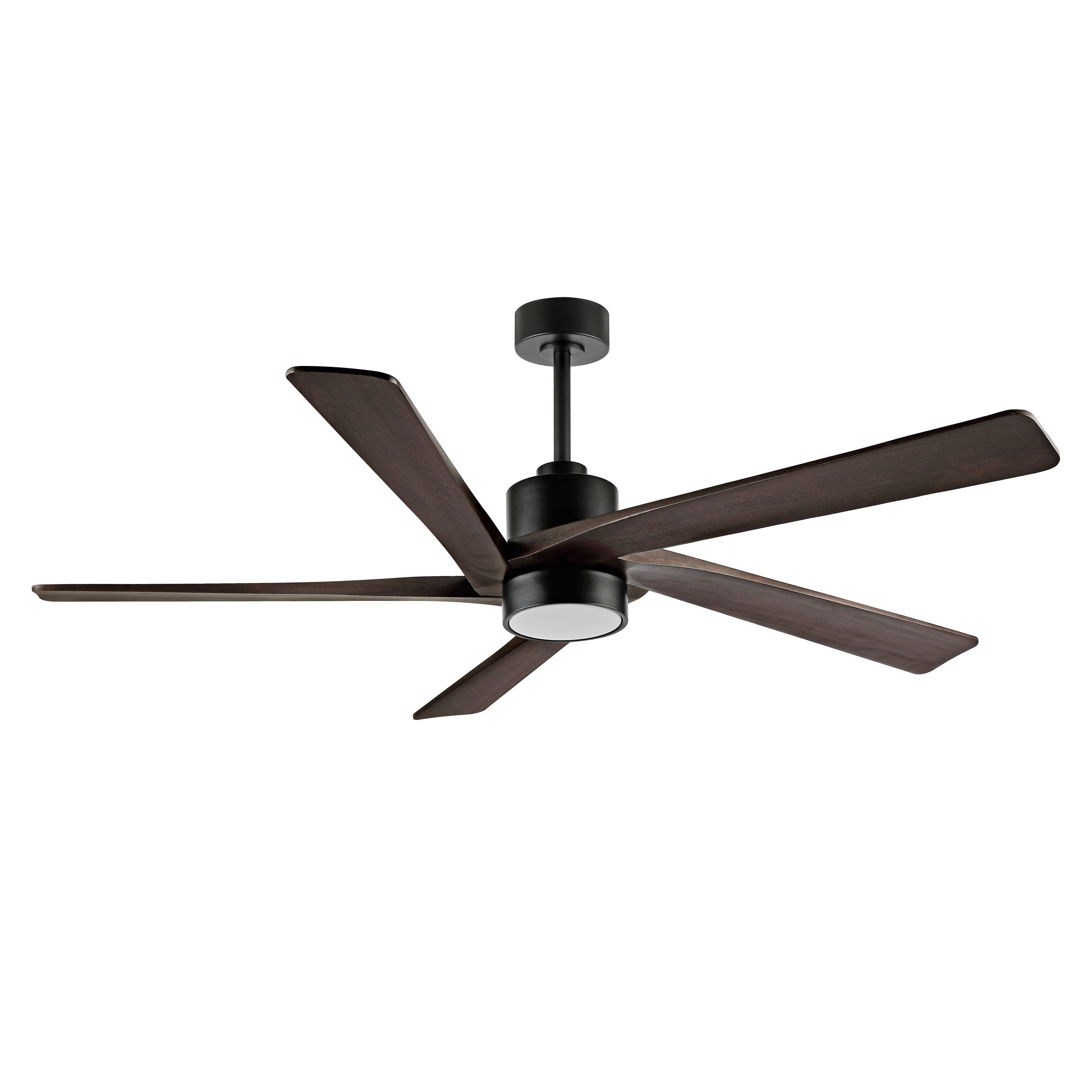 WINGBO 64 Inch DC Ceiling Fan with Lights and Remote Control， 5 Reversible Carved Wood Blades - N/A Brass/White