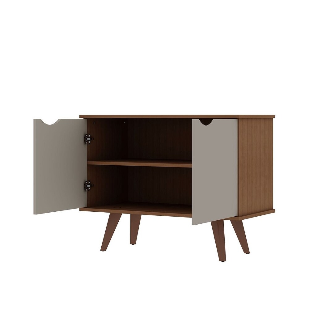 Manhattan Comfort Hampton 2 Shelf Accent Cabinet with Solid Wood