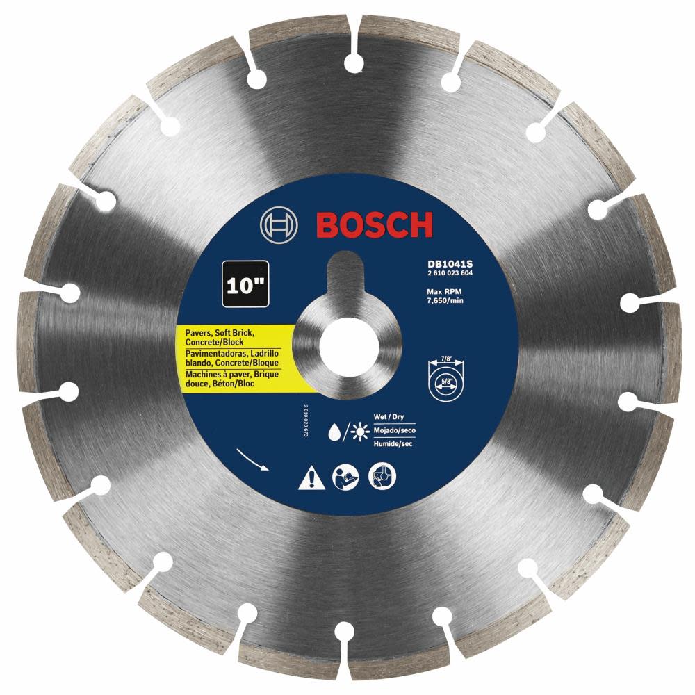 10 In. Standard Segmented Rim Diamond Blade for Universal Rough Cuts ;