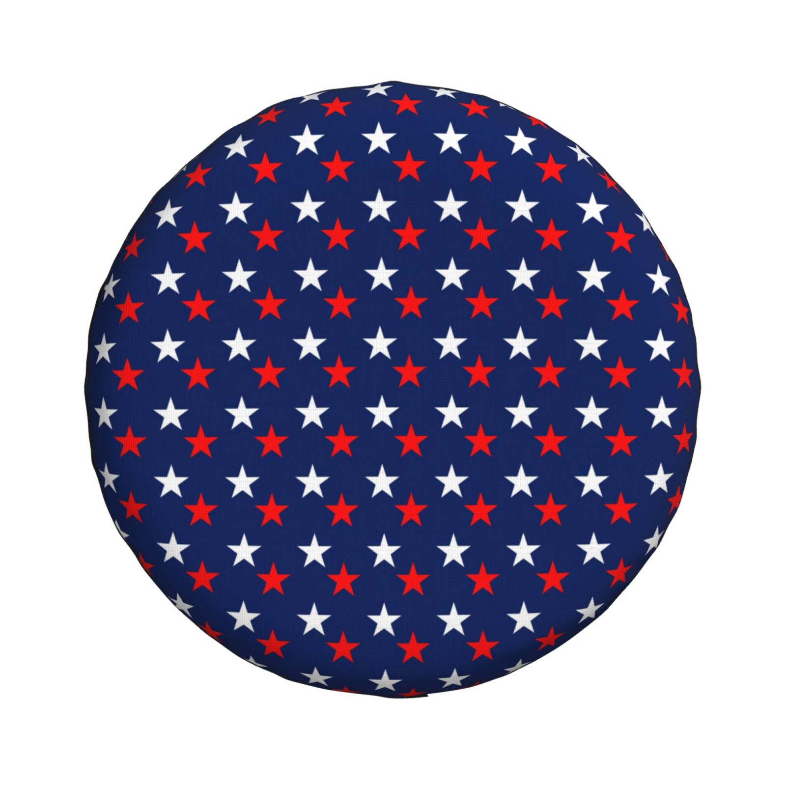 DouZhe Waterproof Spare Tire Cover， America Patriotic Red White Blue Stars Prints Adjustable Wheel Covers Fit for Jeep Trailer RV SUV Car， 14 inch