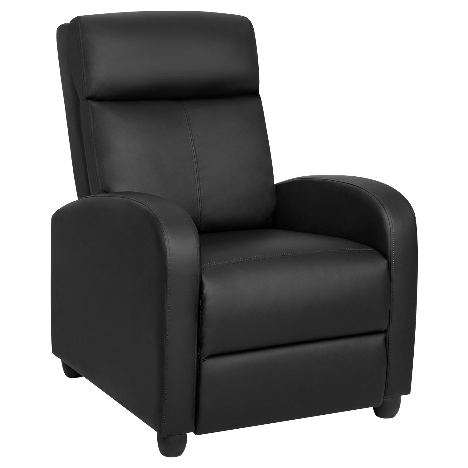 Lacoo Home Theater Recliner with Padded Seat and Backrest， Black