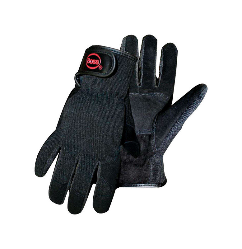 Boss Guard Men\u0027s Indoor/Outdoor Mechanic\u0027s Glove Black XL 1 pair