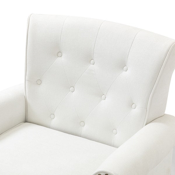 Indiges Upholstered Modern Tufted Accent Arm Chair with Nailhead Trim Set of 2 by HULALA HOME