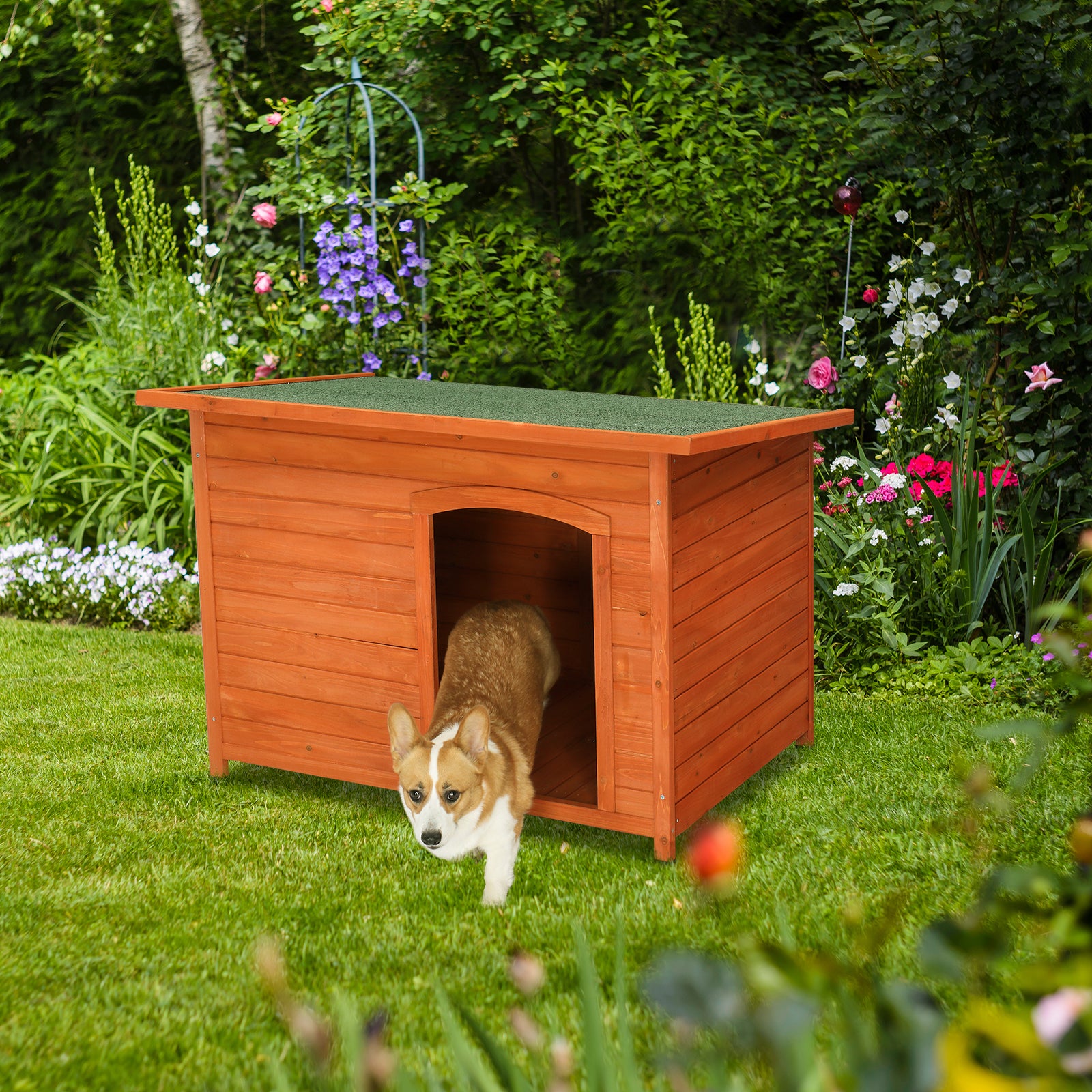 Ktaxon Wooden Dog House Large Dog Kennel Weather Resistant for Indoor and Outdoor Use 45