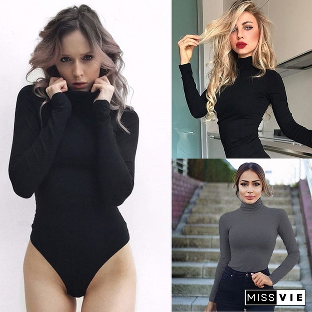 Women Sexy Jumpsuits Long Sleeve Body Suit Bodycon Playsuit