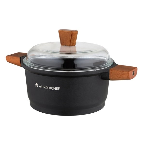 Wonderchef Die Cast Aluminum Casserole with Lid and Wooden Handle