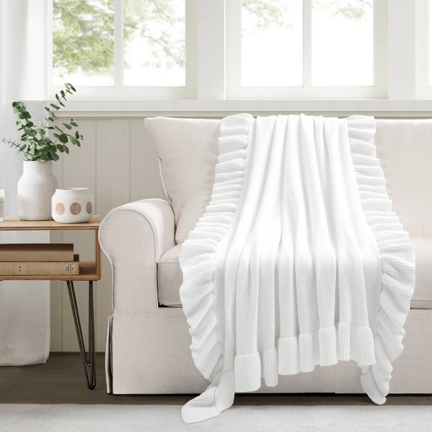 Reyna Soft Knitted Ruffle Throw Blanket Lush D cor