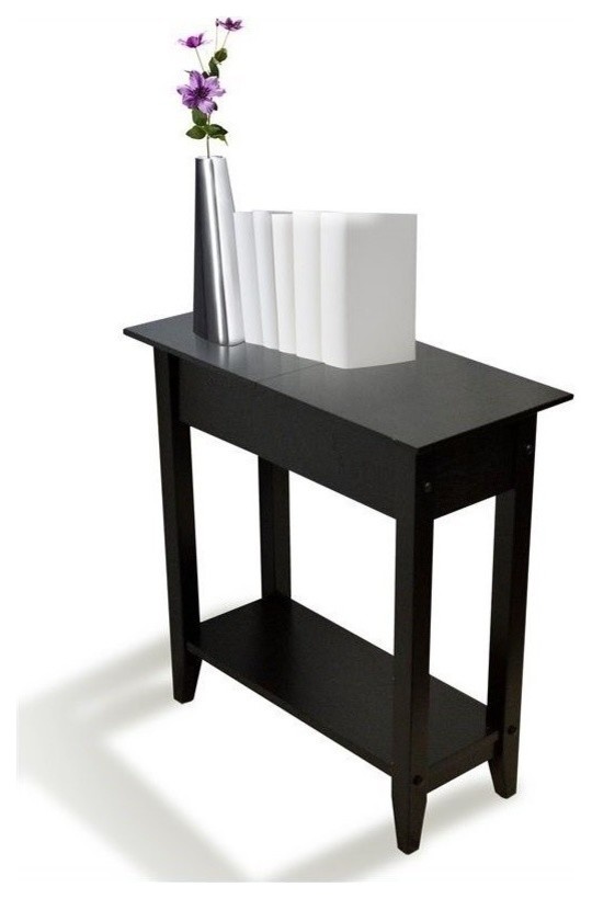 Pemberly Row Flip Top End Table   Black   Transitional   Side Tables And End Tables   by Homesquare  Houzz