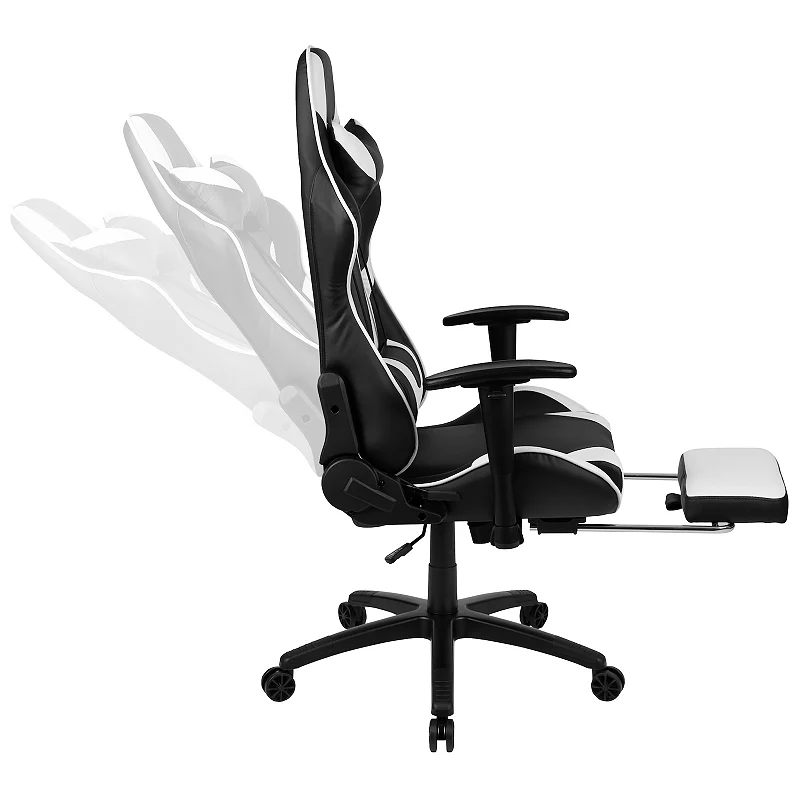 Flash Furniture Gaming Desk and Footrest Reclining Gaming Desk Chair 2-piece Set