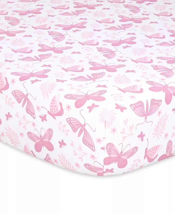 The Peanutshell Butterfly 4 Pack Crib Fitted Sheet Set