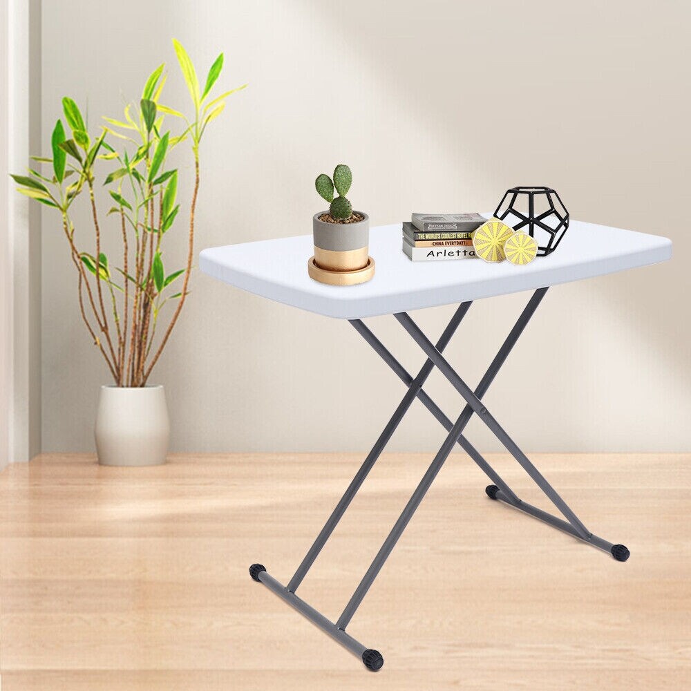 30 Inch Metal Adjustable Folding Desk Tray Table