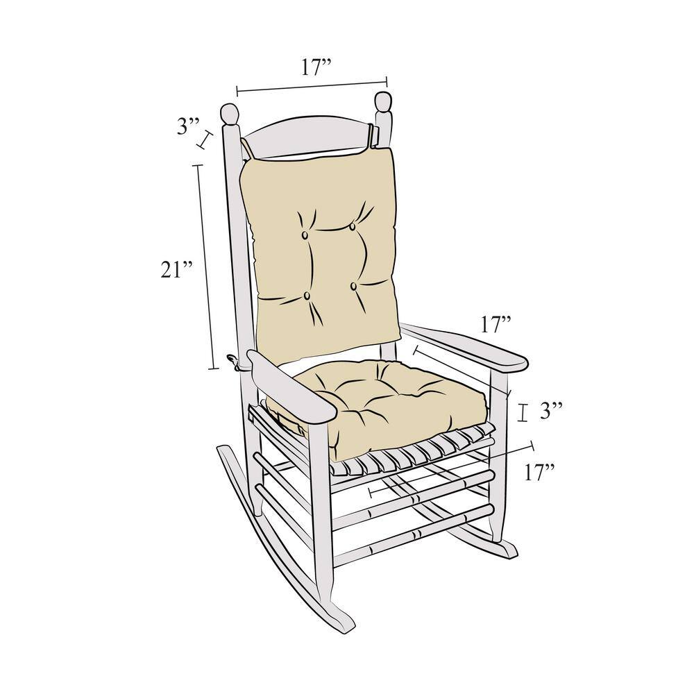 Klear Vu Gripper Polar Chenille Sand Jumbo Rocking Chair Cushion Set 849177XL-31