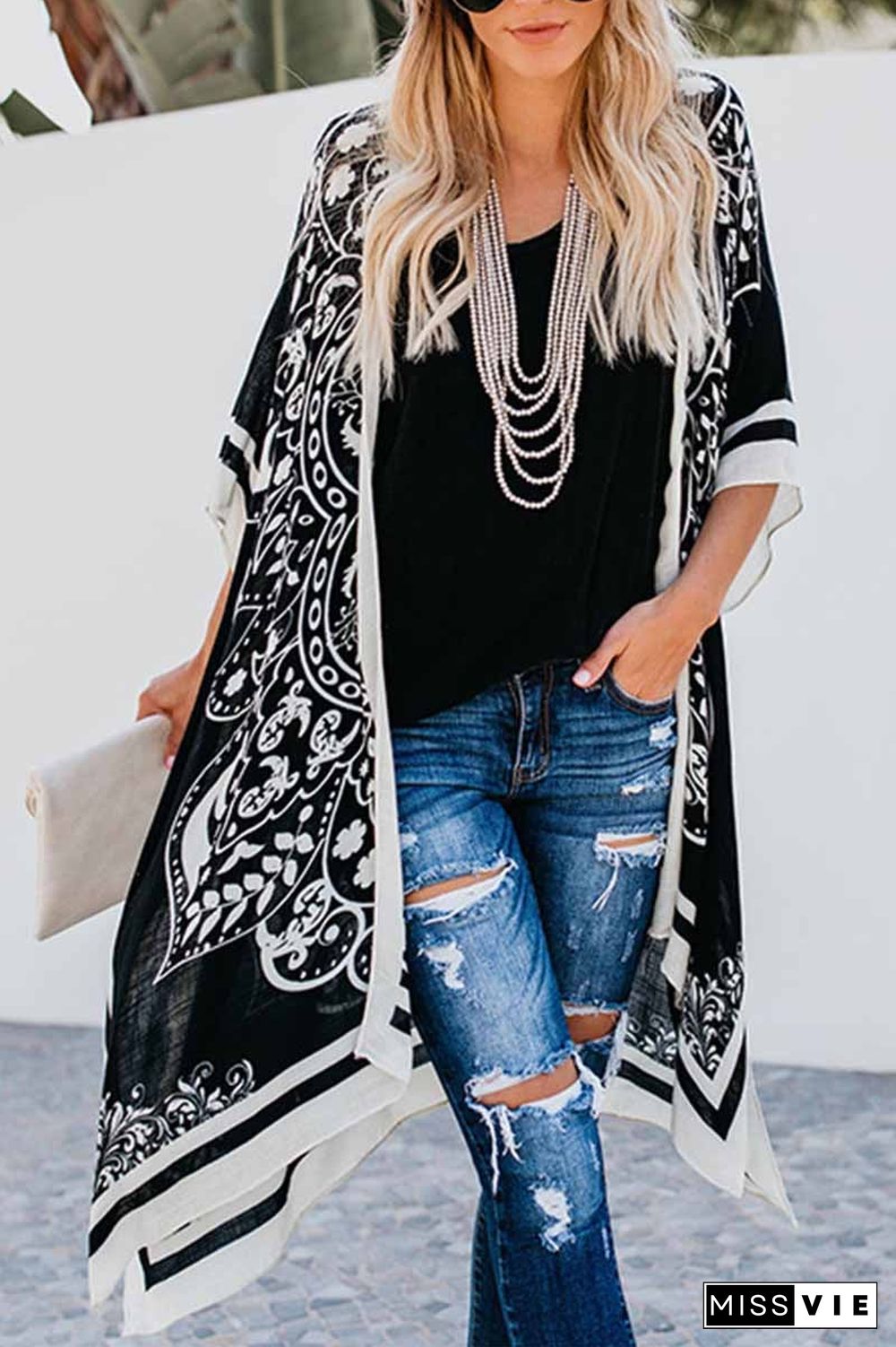 Casual Loose Printed Long Blouse