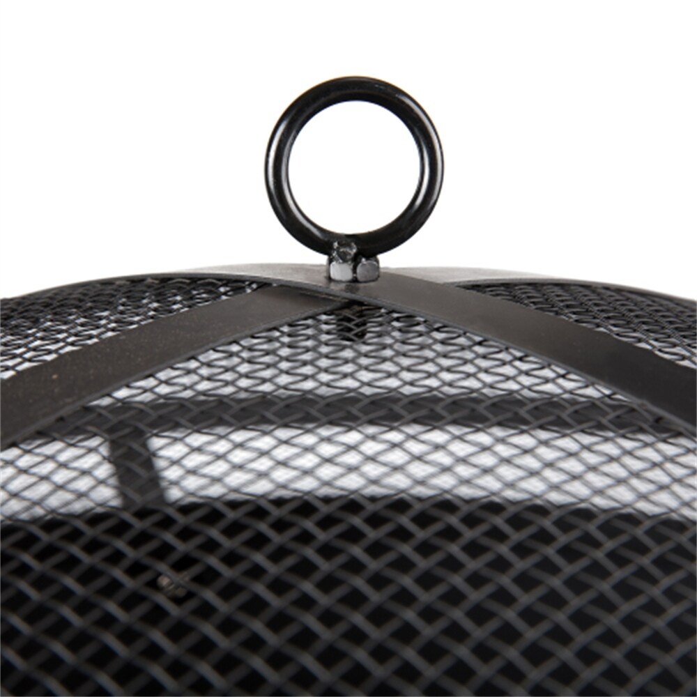 Black Iron Fire Pit With Heat Resistant Paint And A Round Ring