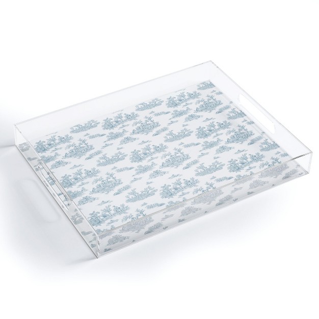 Evanjelina amp Co Toile De Jouy Duck Egg Blue Acrylic Tray Deny Designs