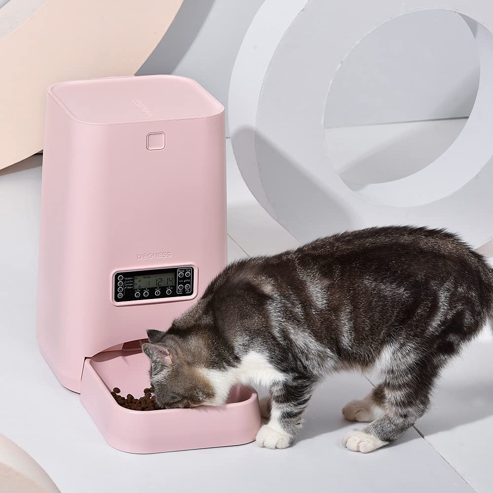 Dogness Programmable Automatic Pet Feeder， 6 Liter Capacity-Pink