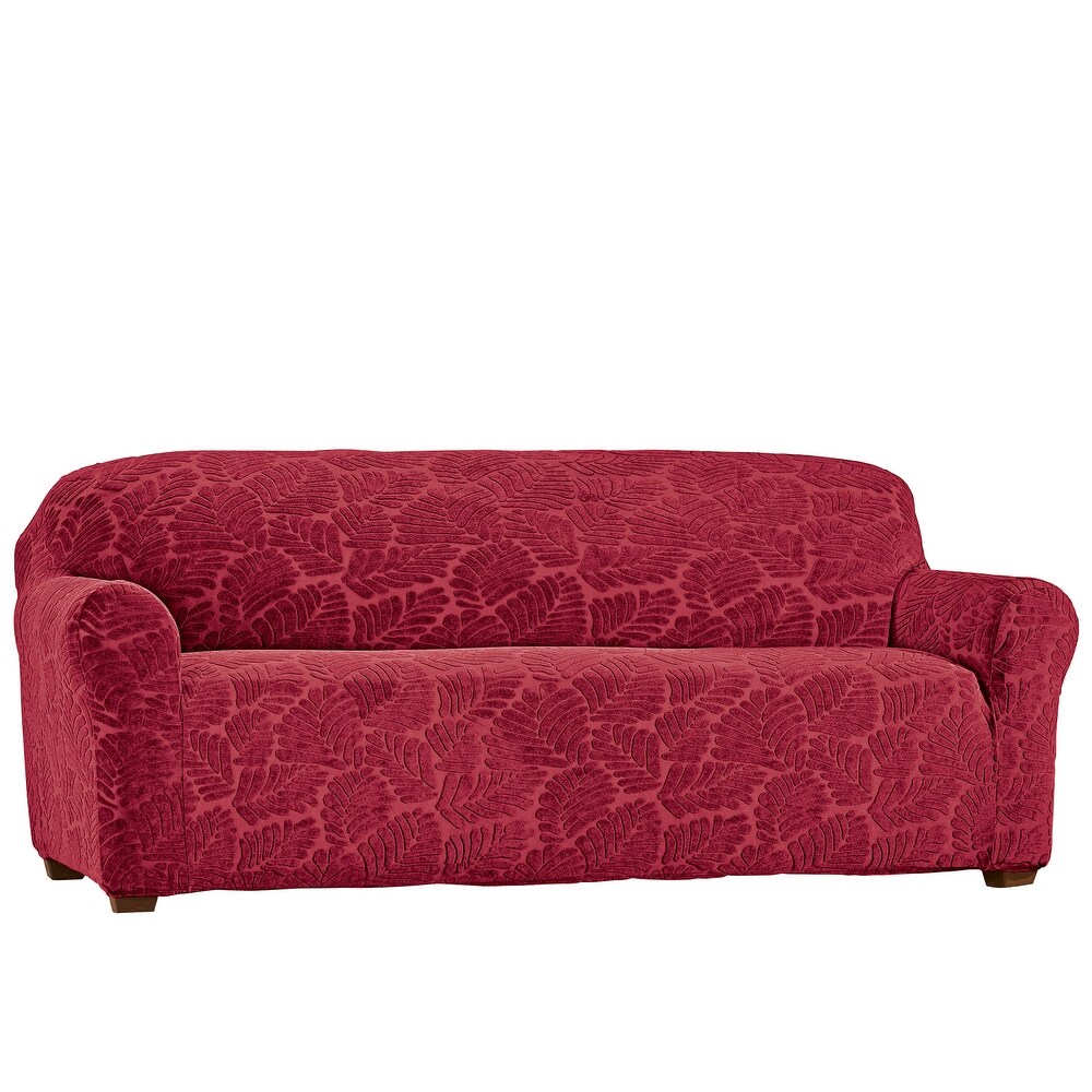 Textured Leaf Stretch Furniture Cover   Sofa