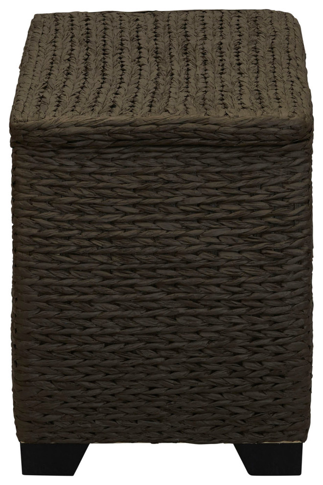 Large Curved Woven Storage Chest  Liner  Paper Rope   Beach Style   Accent Chests And Cabinets   by Household Essentials  Houzz