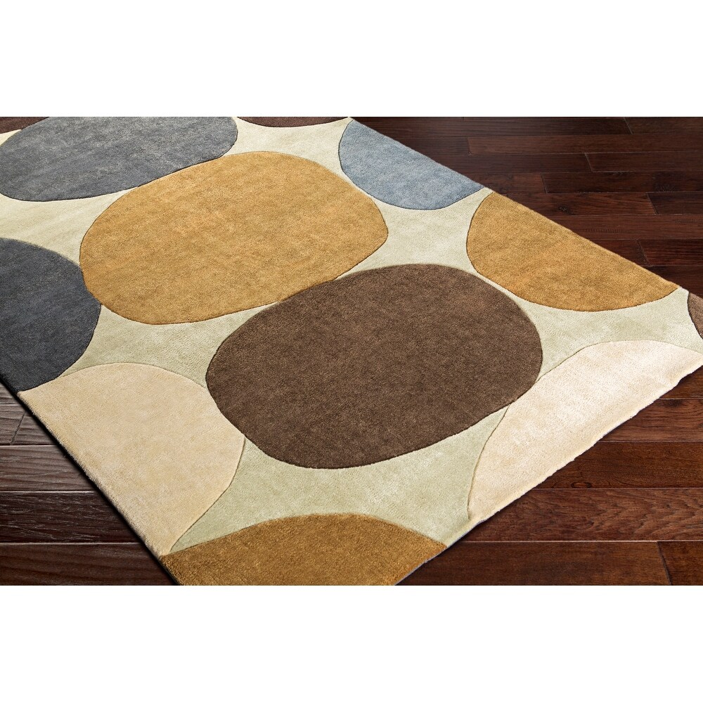 Hand tufted Geometric Contemporary Round Area Rug