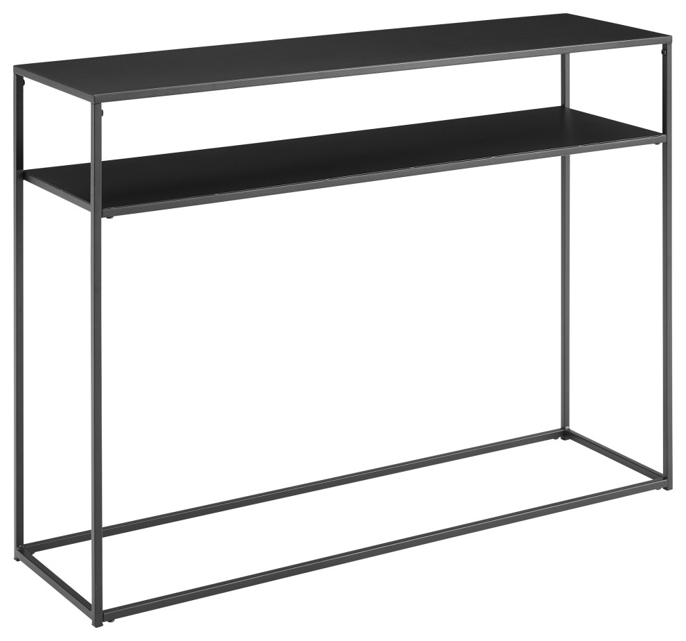 Braxton Console Table Matte Black   Industrial   Console Tables   by Crosley  Houzz